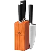 Ginsu Chikara Series Forged 5-Piece Japanese Knife Set, Black - Premium Cutlery Set with 420J Stainless Steel Kitchen Knives and Toffee Bamboo Block