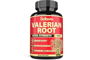 Satoomi Valerian Root Capsules - 9 Natural Herbs - Ashwagandha, Turmeric, Ginger, Ceylon Cinnamon - 90 Caps for 3-Month Supply