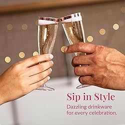 Prestee Set of 24 Plastic Champagne Flutes
