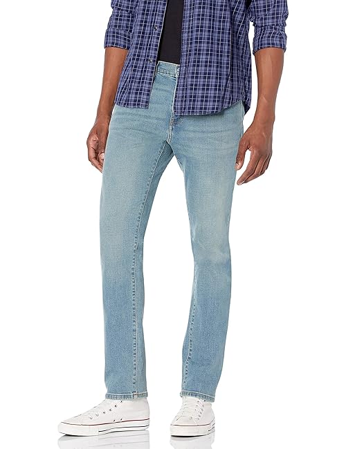 Amazon Essentials Men's Slim-Fit Jeans - Discontinued Colors, Light Blue Vintage, 32W x 34L