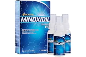 Anacastel Minoxidil Solución 5% | Tratamiento Capilar Anticaída Cabello para 3 Meses I Minoxidil Barba y Bigote Formato Spray| Alarga Fase de Crecimiento del Cabello | Hombres y Mujeres | 3 Pack