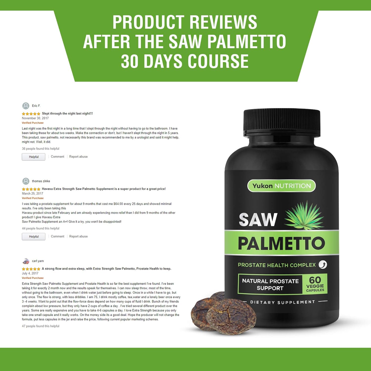 Saw Palmetto Supplement for Prostate Health Reduce Frequent Urination