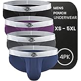 Real Men Ares-Accent Low-Rise Pouch Bikini Brief with ABCD Pouch - 1, 3 & 6 Pack - Waist Size XS - 5XL