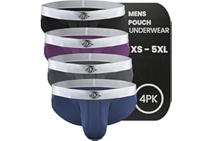 RM REAL MEN Real Men Ares-Accent Low-Rise Pouch Bikini Brief – 1, 3, 6 Pack with Size ABCD Pouch XS - 5XL