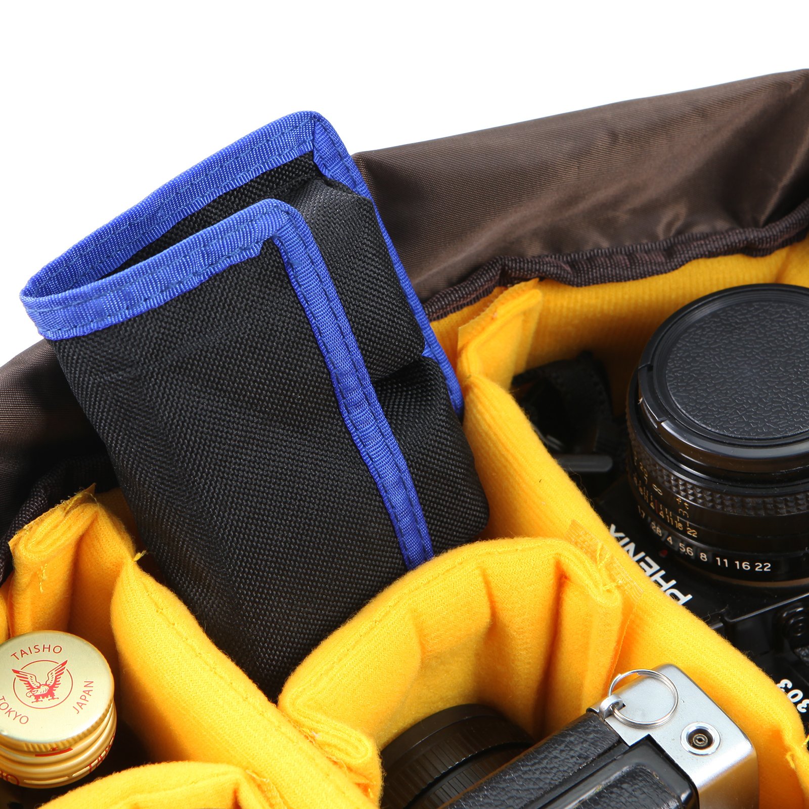 Meking 2 Pcs DSLR Battery Case Holder Storage Bag (4 Pocket) for AA/AAA Battery and LP-E6 LP-E8 LP-E10 LP-E12, EN-EL14 EN-EL15, NP-FW50 NP-F550 NP-FM500H (Gray+Blue)