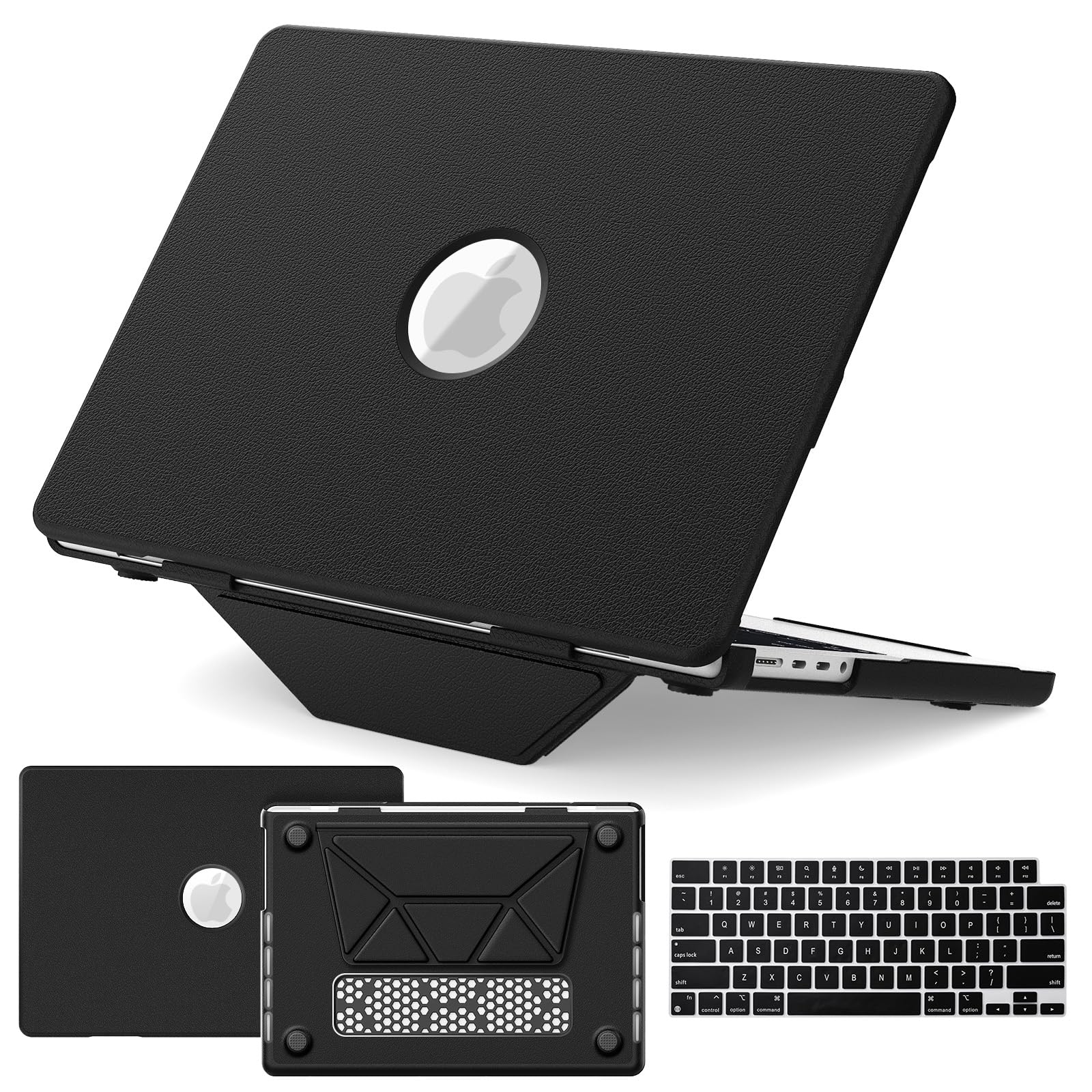 Photo 1 of ** SOLID TOP COVER, NO CIRCLR FOR LOGO, NO KEYBOARD COVER**
KAIJIAbox for MacBook Pro 14 inch Case 2026 2025-2021 M5 M4 M3 M2 M1, Foldable Stand | Keyboard Cover | Mouse Pad | Exquisite PU Leather Protective Hard Shell Cover | Closes Seamlessly, Black