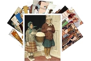 PIXILUV Vintage PostCards 24 pcs Norman Rockwell Vintage Illustration Pretty Girls Everyday Life