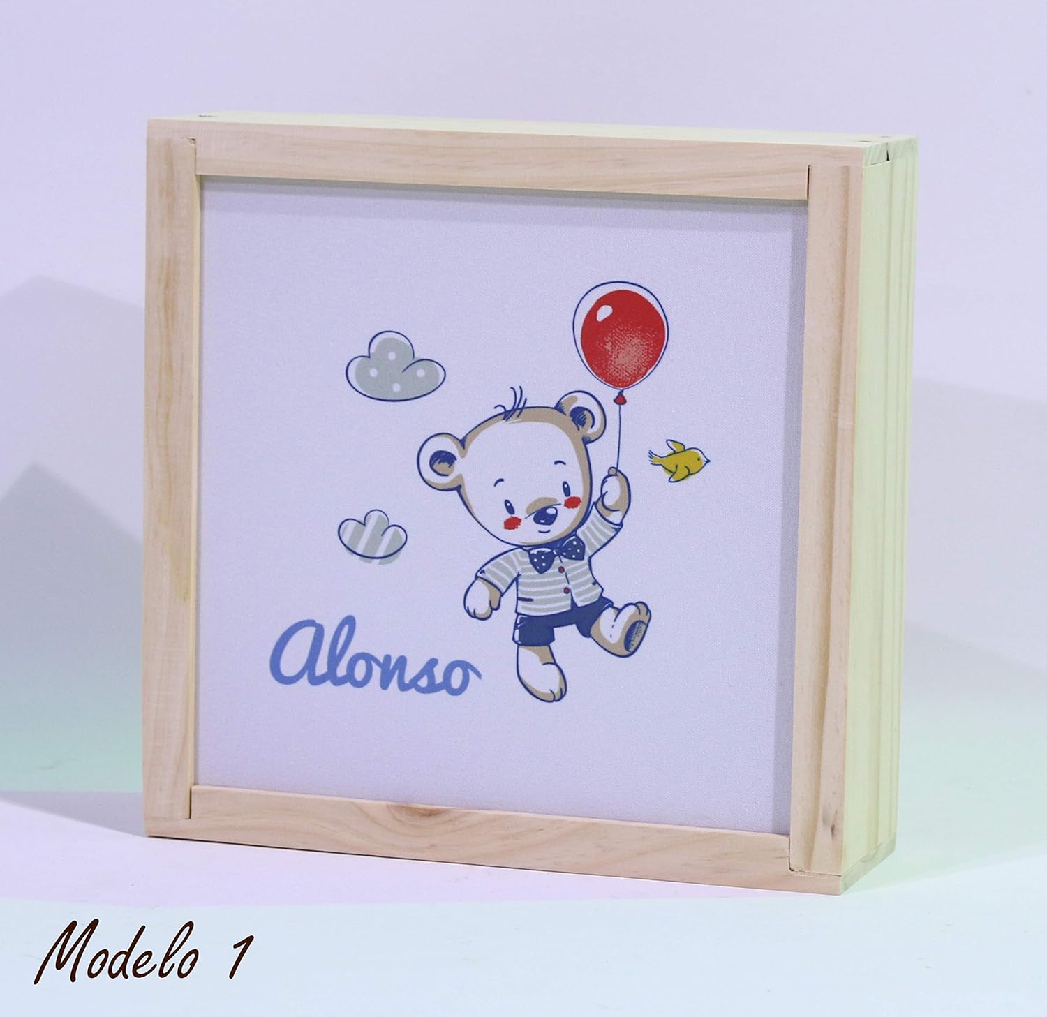 Lámpara de madera personalizada, caja de luz con nombre.: Amazon.es: Handmade