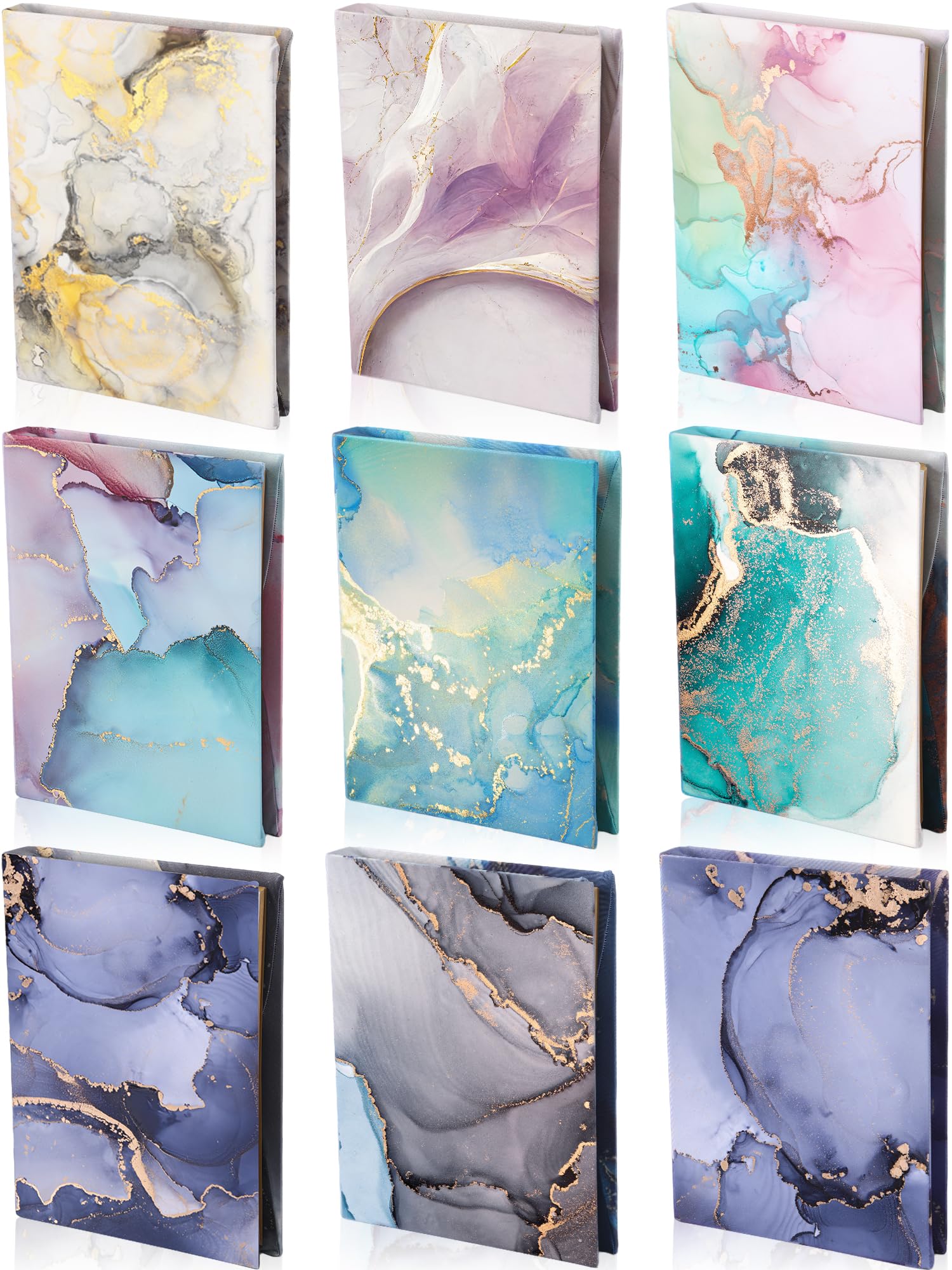 Photo 1 of Teling 9 Pack Stretchable Jumbo Fabric Book Covers, 6 x 9 Inch, Colorful Durable Washable Reusable Nylon Protective Covers for School Textbooks Hardcover Paperback Books (Marble)