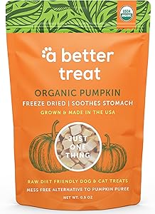 A Better Treat – Freeze Dried Organic Pumpkin Dog and Cat Treats, Organic, Single Ingredient | Natural, Healthy, Diabetic Fri