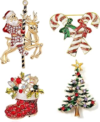 Idee Regalo Di Natale Per Donne.Bifriend 4 Spille Incantevoli Per Donne Uomini Famiglia Amici Insegnanti Idea Regalo Amazon It Gioielli