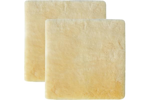 Set of 2, Natural Sheepskin for Bed Sores and Skin Irritation | 100% Real Medical Sheepskins with Non-Slip Back for Pain Reli