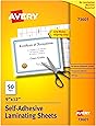 Avery Self-Adhesive Laminating Sheets, 9" x 12", Permanent Adhesive, 50 Clear Laminating Sheets (73601)