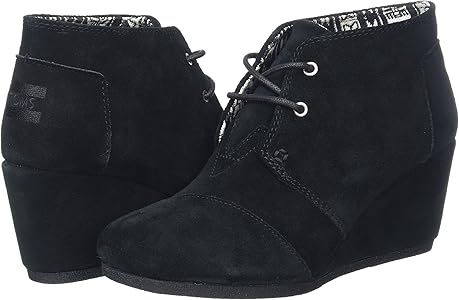 toms black wedge booties