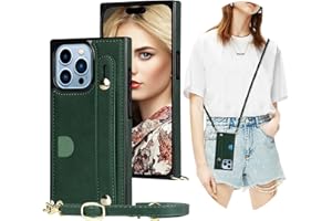 CCSmall for iPhone 15 Pro Max Case with Card Holder for Women, Phone Case Crossbody with Wrist Strap & Removable Adjustable Shoulder Lanyard Cover for iPhone 15 Pro Max KB Green