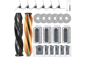 EOVWAEO 26 Pack Accessories for Dreame X50 Ultra Complete / X50 Master / L50 Pro Ultra / L50 Ultra Vacuum Robot, 2 Main Brush 6 Mop Pads 6 Dust Bags 6 Sidebrush 4 Filter 1 Cleaning Brush 1 Screwdriver