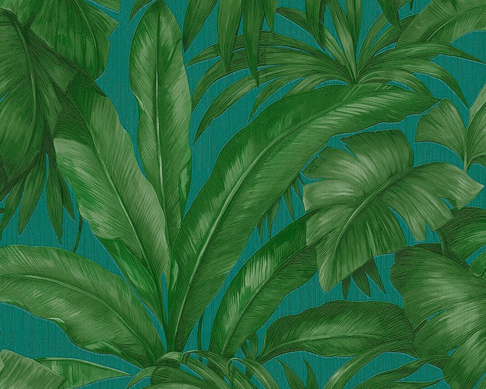 Jungle Wallpaper Versace 2 Non-Woven Wallpaper 10.05 m x 0.70 m Green Blue Made in Germany 962406 96240-6