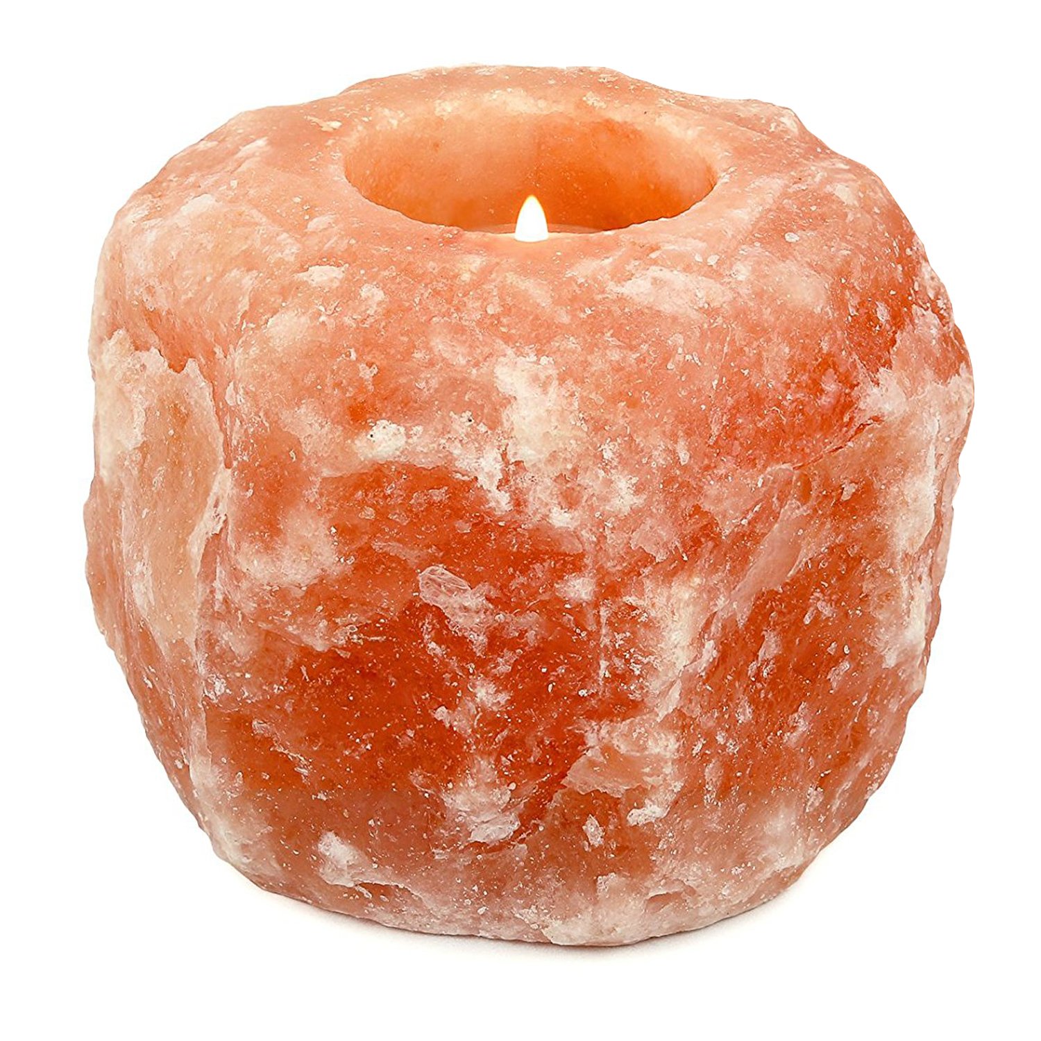Himalayan Salt Tea Light Candle Holder Hand Carved Natural Crystal Candleholder