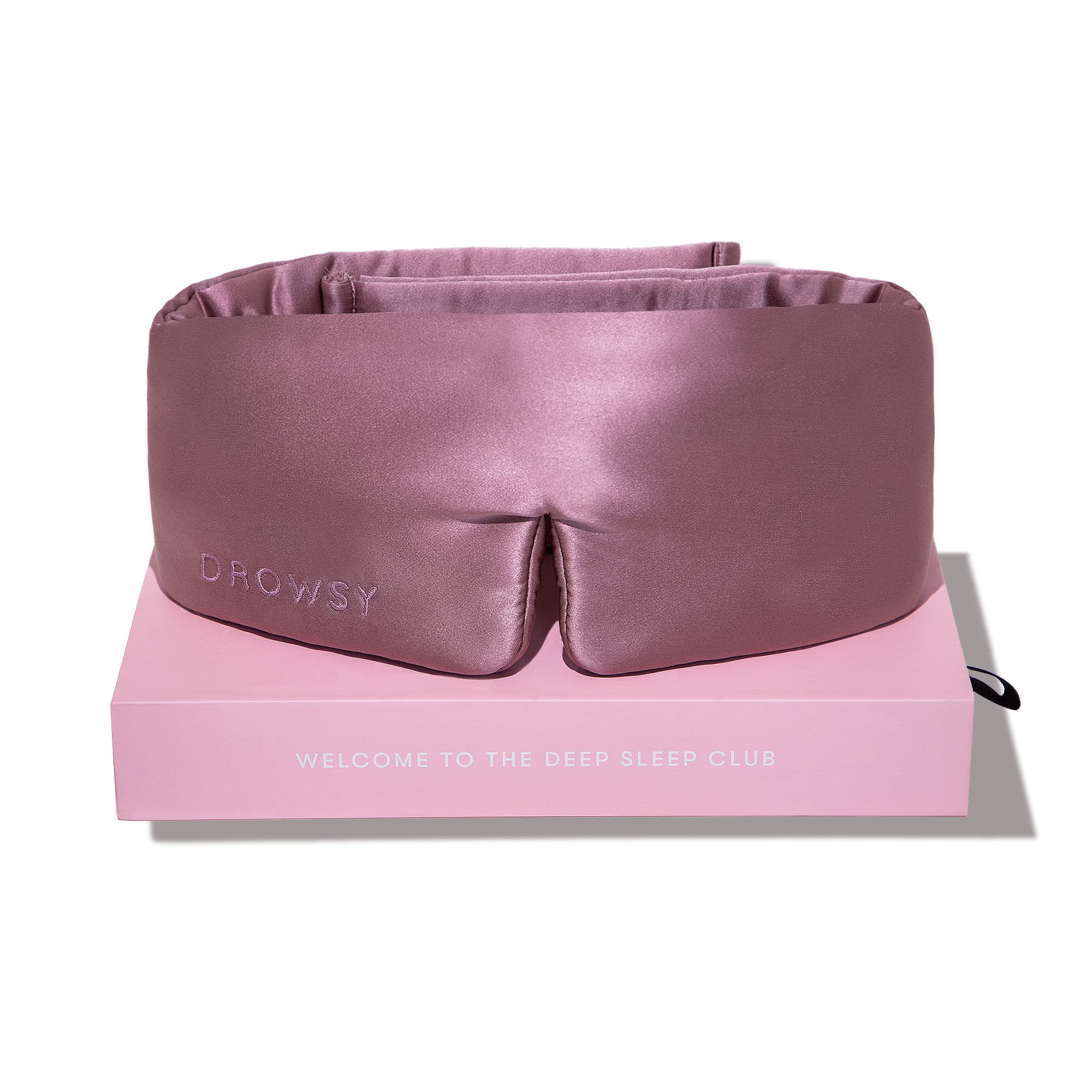 Photo 1 of DROWSY Silk Sleep Mask. Face-Hugging, Padded Silk Cocoon for Luxury Sleep in Total Darkness. (Damask Rose)