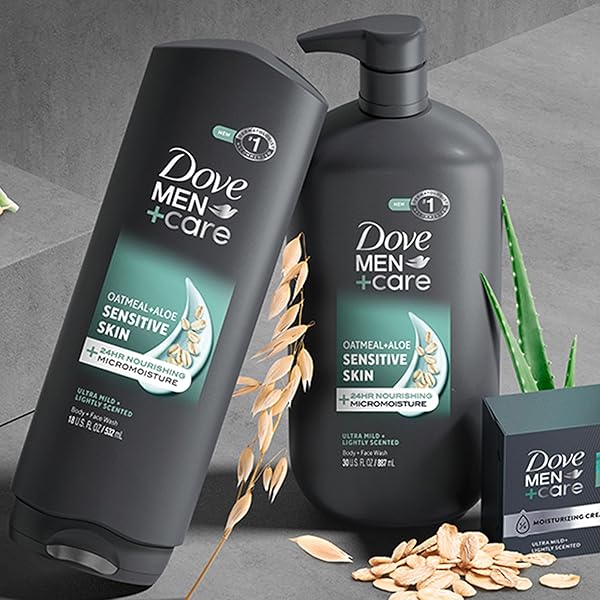 DOVE MEN + CARE BODY & FACE WASH SENSITIVE SKIN FOR HYDRATED, SMOOTH SKIN – 30 OZ