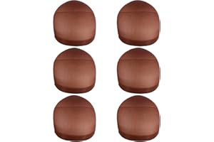 6 Pcs Stocking Wig Caps Nylon Stretchy Wig Caps for Women Lace Front Wigs (Dark Brown)