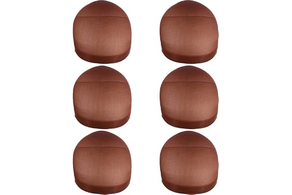 6 Pcs Stocking Wig Caps Nylon Stretchy Wig Caps for Women Lace Front Wigs (Dark Brown)