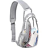 gdbis Clear Sling Bag, Stadium Approved PVC Crossbody Backpack, Clear Casual Chest Daypack for Hiking, Stadium or Concerts