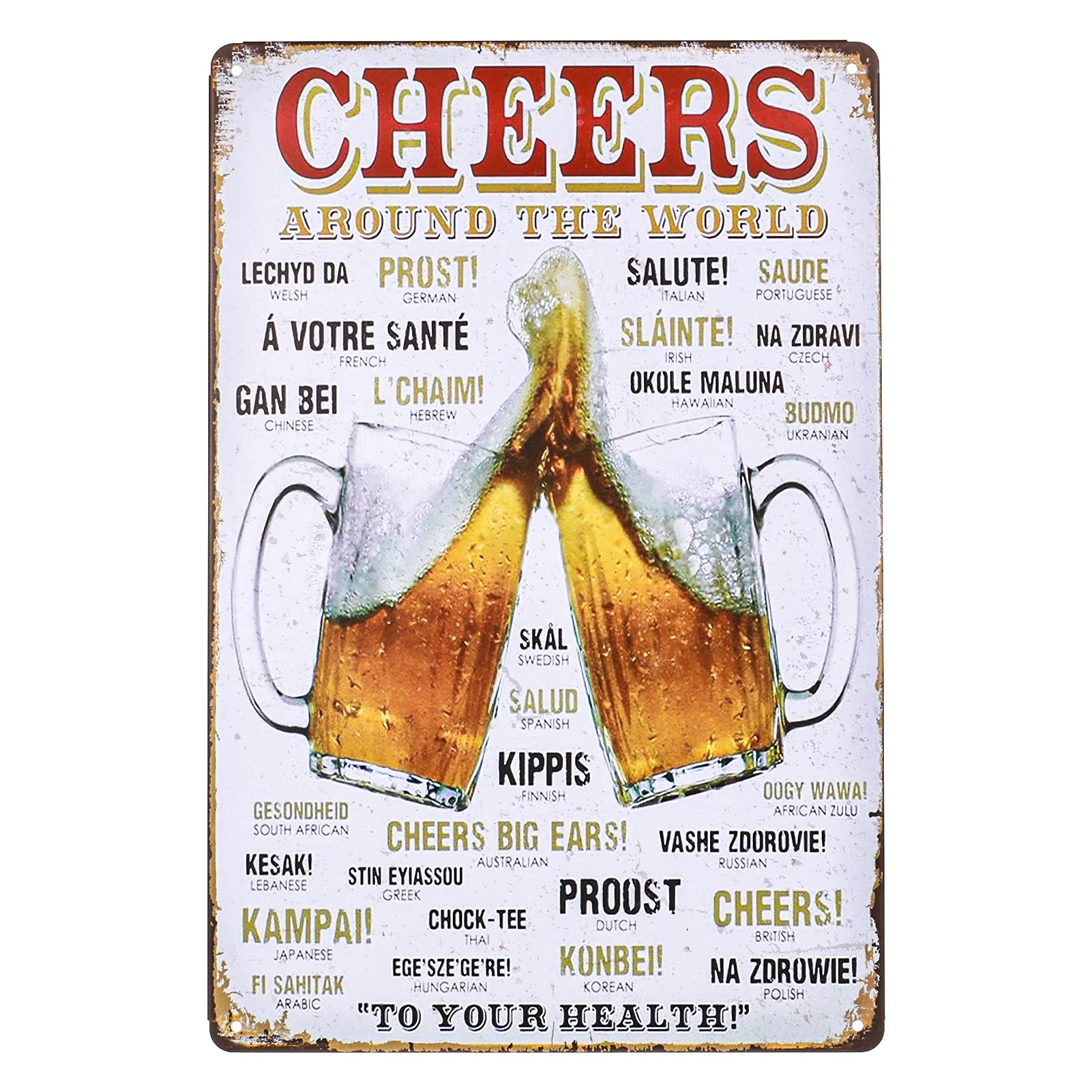 Vintage Metal Beer Sign, Decorative Cafe Bar Pub Wall Art, 30x20cm
