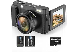 OIADEK 4K Digital Camera for Photography Autofocus 48MP Vlogging Camera with Flash 3'' 180°Flip Screen,16X Digital Zoom Anti-Shake Video Camera for YouTube, Point Shoot Digital Cameras with 32GB Memory Card