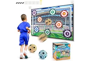ROUSEWIT Soccer Balls Set - 2 Sticky Balls and Foldable Flannel Soccer Goals for Backyard Camping Family Party, Indoor Games for Kids Toys for 3+ Year Old Boys Girls