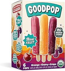 GOODPOP - Organic Assorted Freezer Pops - 100% Fruit Juice, No Artificial Dyes or Flavors, No Added Sugar, 6 Count