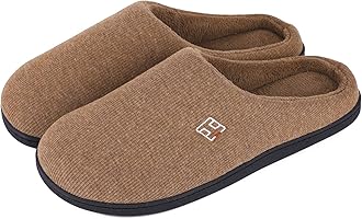 Men's & Ladies' Classic Memory Foam Plush House Slippers, Spring Summer Breathable Indoor Outdoor Shoes