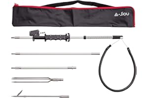 A MC JIOU Fishing Pole Spear semi-Automatic Glass Fiber 5.5' Travel 3 Pieces Hawaiian Sling with 2 Tips and Bag