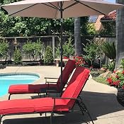 Amazon Com Giantex 9ft Market Patio Umbrella W Solar Lights Outdoor Table Umbrella W Push Button Tilt And Crank 180g Polyester And Sturdy Ribs Sun Umbrellas For Market Garden Beach Pool Tan Kitchen Dining