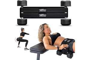 Zokani Fitness Hip Thrust Belt, Double Padded Glute Trainer with Non-Slip Design, Heavy Duty Weight Belt for Dumbbells, Kettlebells and Plates, Black