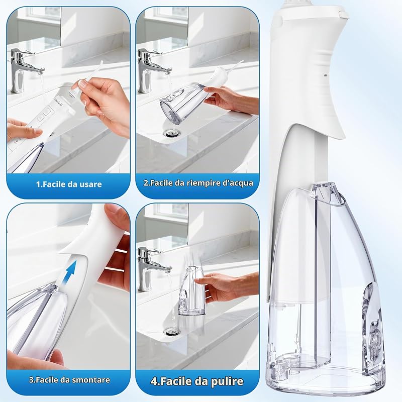 Idropulsore Dentale Portatile Ricaricabile 300 ML