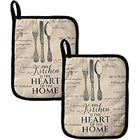 GREVY Quilted Cotton Pot Holders for Cooking or Baking,7 x 9 inches,(2 PCS Sets)