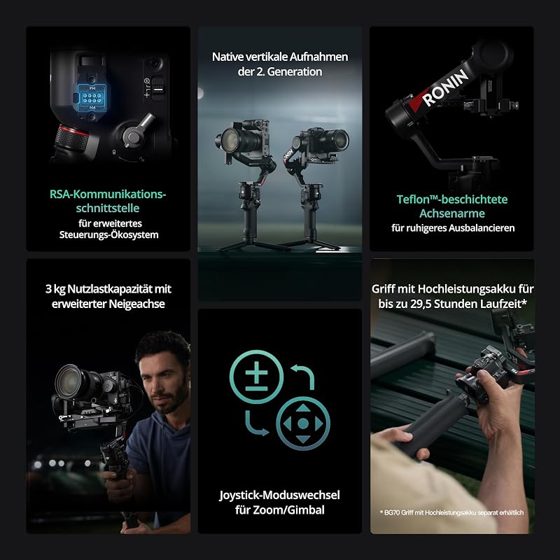 RS 4, Gimbal Stabilisator für Kameras, Canon/Sony/Nikon/Fujifilm