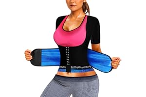QZSH Sauna Suit for Women Slimming Shirt Sweat Vest Heat Trapping Tank Top Workout Shaperwear,Adjust Belt,Breathable Armpit