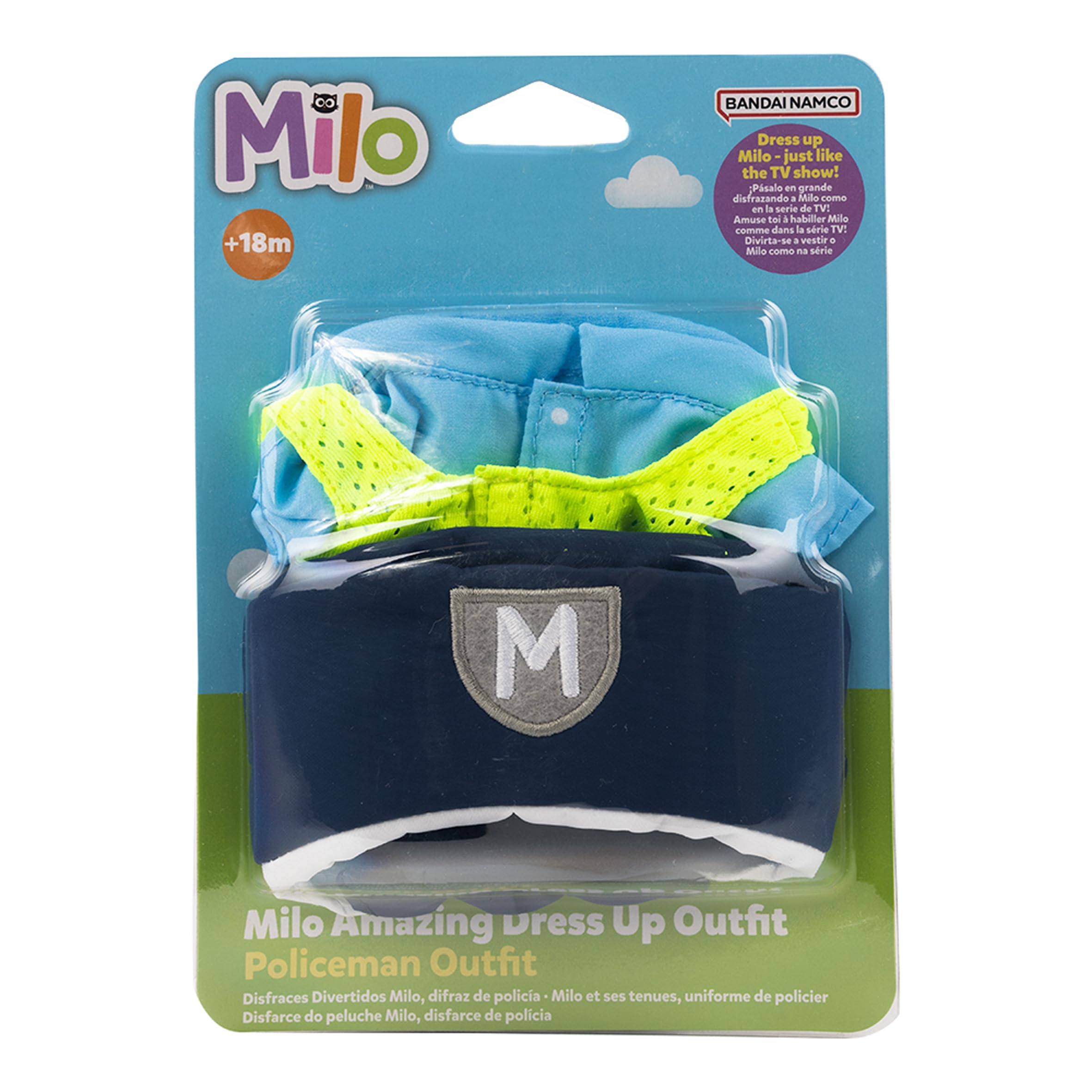 BANDAI Milo Amazing Kids Dress Up Dolls Clothes - Doll Outfits for the Police Costume Kids Talking Milo Dolls for Girls and Boys | Soft Small Plush Toys Costume Set with Hat, Shirt and Trousers