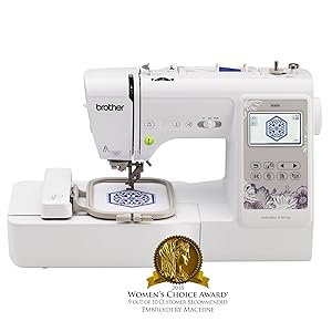 Brother Sewing Machine, SE600, Computerized Sewing and Embroidery Machine with 4" x 4" Embroidery Area, 80 Embroidery Designs, 103 Built-In Sewing Stitches, White