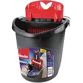 Vileda 4023103201415 Ultramax Power Plastic Bucket and Press 157648, Black and Red, 37 x 28 x 28 cm