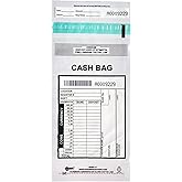 ADSURE Clear Plastic Small Bank Deposit Bags For Cash | Pack of 1000 | 5"x9"|Tamper Evident Bags | Write-On Panel and Tear-Off Receipt | Ideal for Cash Handling