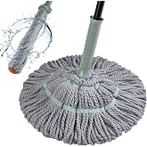 Aegishome Self Wringing Twist Mop for Floor Cleaning | 57" Long Handle Heavy Duty Microfiber Mops with Scouring Pad for Hardwood Tile Kitchen Commercial Clean