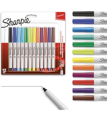 BIC Color Collection Permanent Markers - Set Of 5 Warm Colors Ultra Fine Tip, Snap Cap, Made In USA