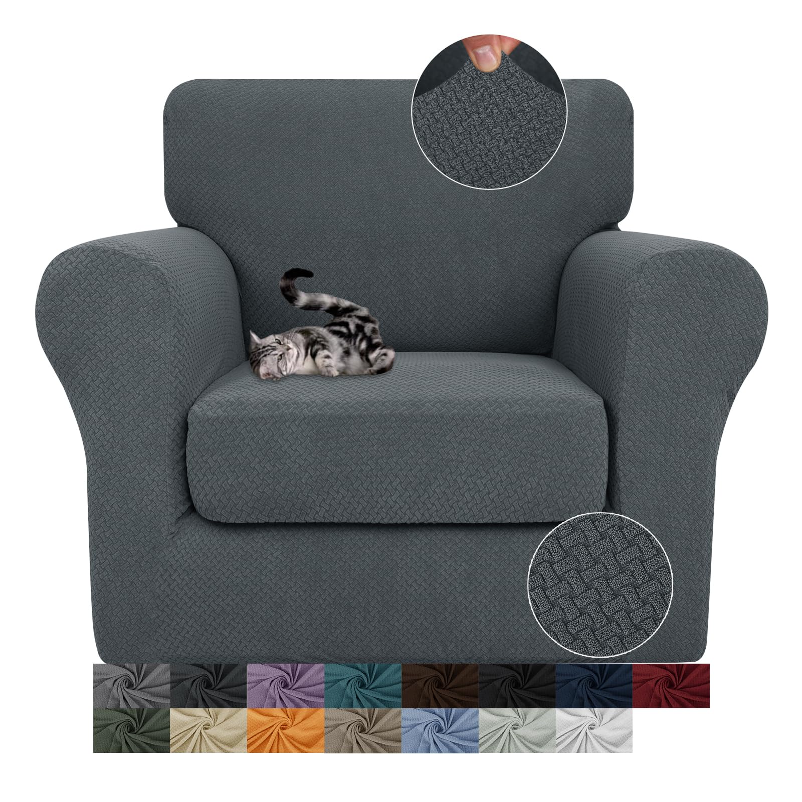 JIVINER Newest 2 Pieces Armchair Covers for Living