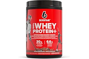 Six Star Whey Protein Powder Plus - Ultimate Muscle Building Formula with Whey Protein Isolate & Peptides - 30g of Protein & 