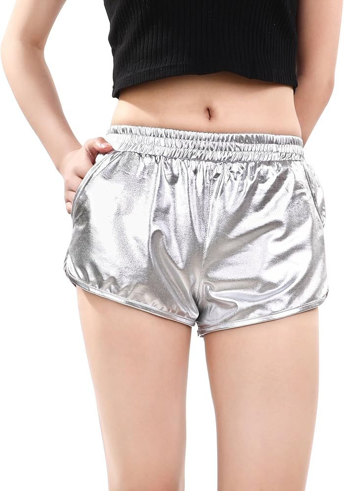 yoga in loose shorts