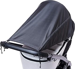 Universal Sonnensegel für Kinderwagen mit Seitenschutz/UV Schutz 50+/ Sonnenverdeck für Kinderwagen/Sonnendach/Sonnenrollo/Sonnenschutz für Babys/Farbe: Anthrazit