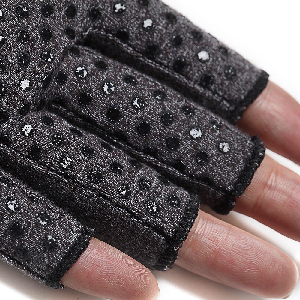 SyeJam Arthritis Gloves Fingerless- Rheumatoid Arthritis Compression Gloves for Pain Relief - Grip (L) 1 Pair